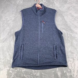 Orvis Fleece Vest Mens XXL Blue Full Zip Lined Outdoor Hiking